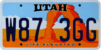 UT license plate W873GG