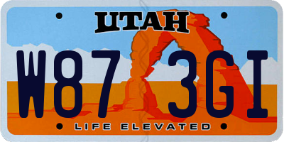 UT license plate W873GI
