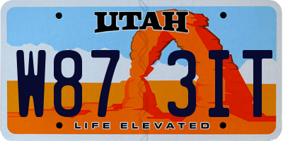 UT license plate W873IT