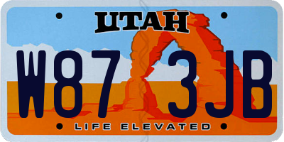 UT license plate W873JB