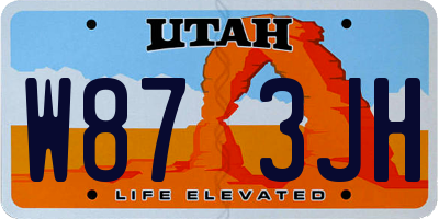 UT license plate W873JH