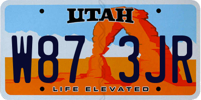 UT license plate W873JR
