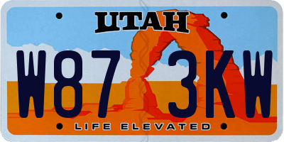 UT license plate W873KW