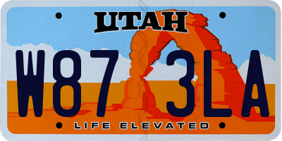 UT license plate W873LA