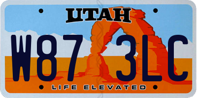 UT license plate W873LC