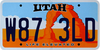 UT license plate W873LD