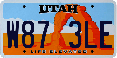 UT license plate W873LE