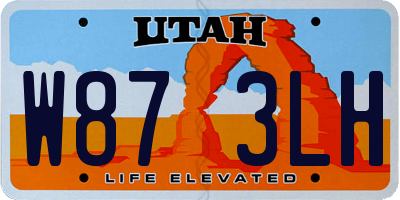 UT license plate W873LH
