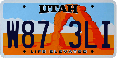 UT license plate W873LI