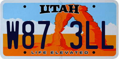 UT license plate W873LL