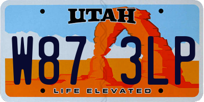 UT license plate W873LP