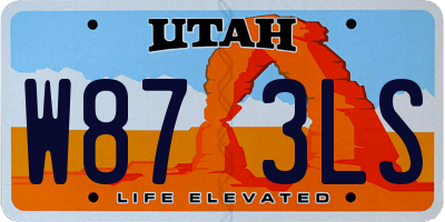 UT license plate W873LS