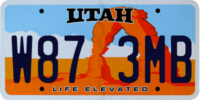 UT license plate W873MB