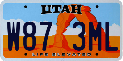 UT license plate W873ML
