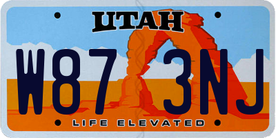 UT license plate W873NJ