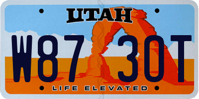 UT license plate W873OT
