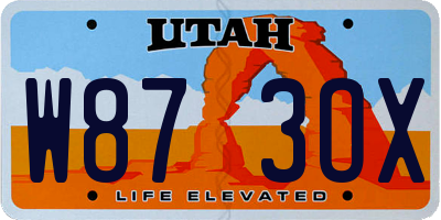 UT license plate W873OX