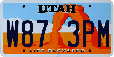 UT license plate W873PM