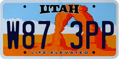 UT license plate W873PP
