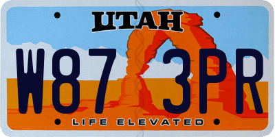 UT license plate W873PR
