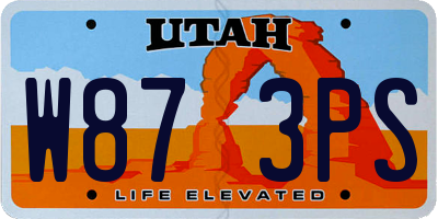UT license plate W873PS