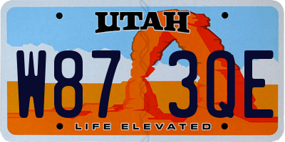 UT license plate W873QE