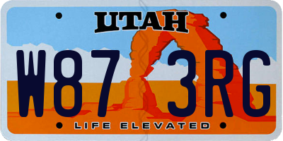 UT license plate W873RG