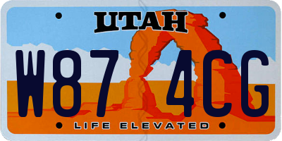 UT license plate W874CG