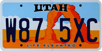 UT license plate W875XC