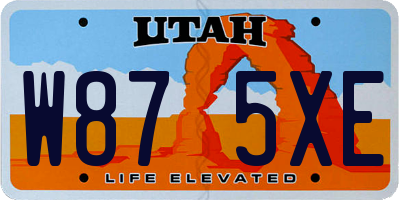 UT license plate W875XE