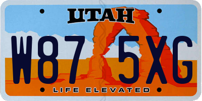 UT license plate W875XG