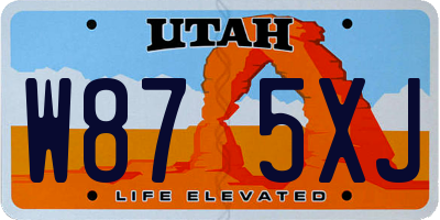 UT license plate W875XJ
