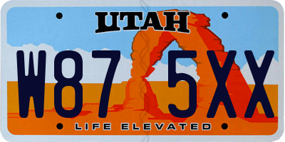 UT license plate W875XX