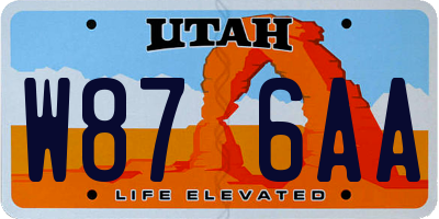 UT license plate W876AA
