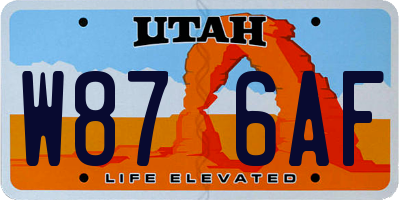 UT license plate W876AF