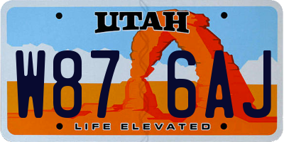 UT license plate W876AJ