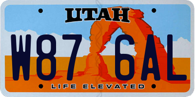 UT license plate W876AL