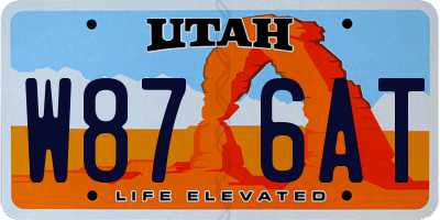 UT license plate W876AT