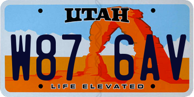 UT license plate W876AV