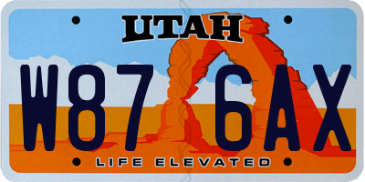 UT license plate W876AX