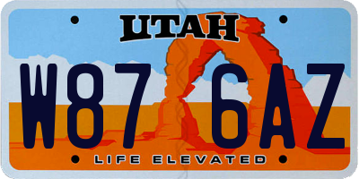 UT license plate W876AZ