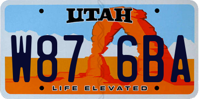 UT license plate W876BA