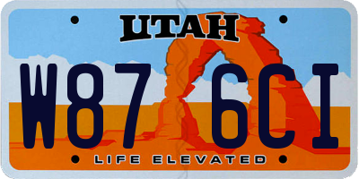 UT license plate W876CI