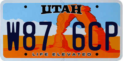 UT license plate W876CP
