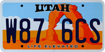 UT license plate W876CS