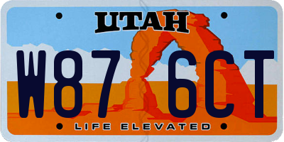 UT license plate W876CT