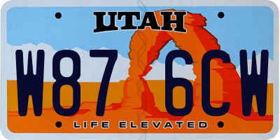 UT license plate W876CW