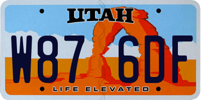 UT license plate W876DF