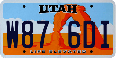 UT license plate W876DI