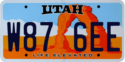 UT license plate W876EE